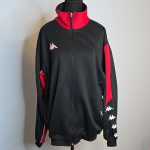 Kappa Vintage Black and Red Track Jacket